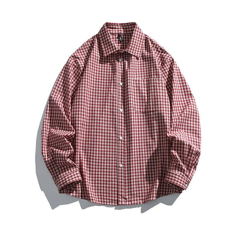 Spring Autumn Daily Casual Plaid Beach Long Sleeve T-Shirt