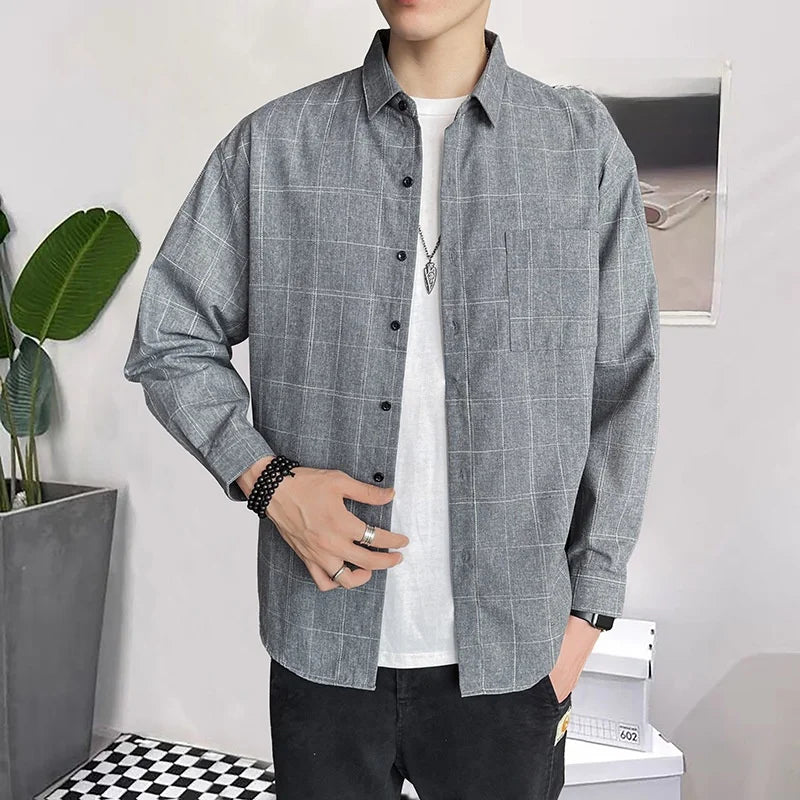 Plaid Long Sleeve Loose Casual Shirt