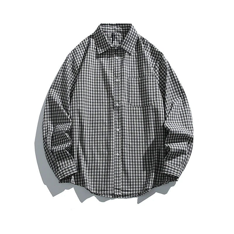 Spring Autumn Daily Casual Plaid Beach Long Sleeve T-Shirt