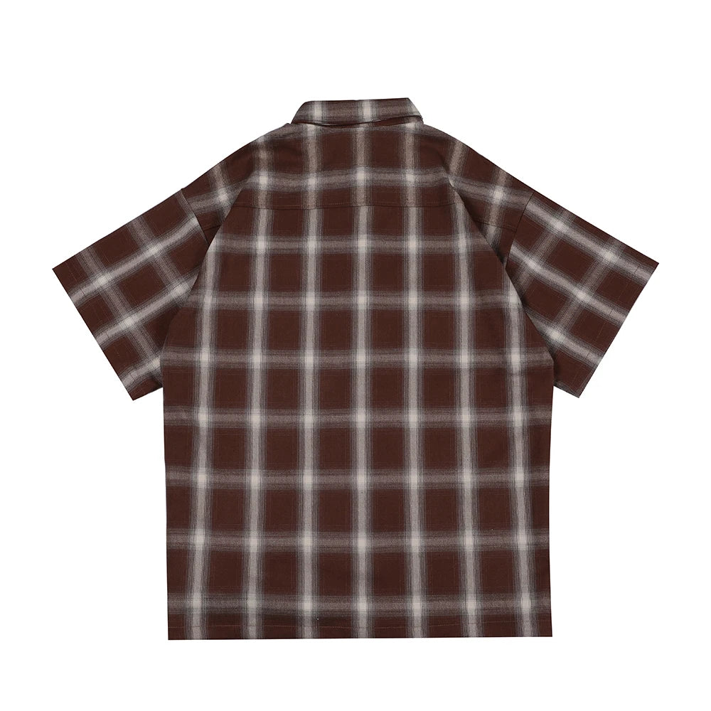 Summer Short Sleeve Plaid Shirt