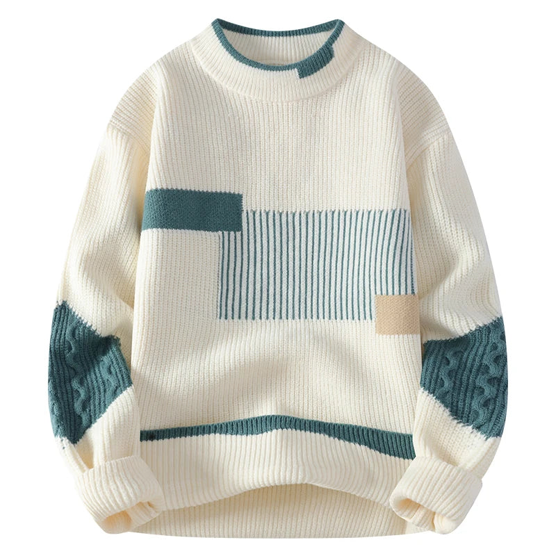 Men's Mock Neck Knitted Sweater