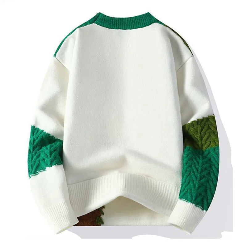 Winter Fashion Sweater Men Patchwork Casual Knit Pullovers