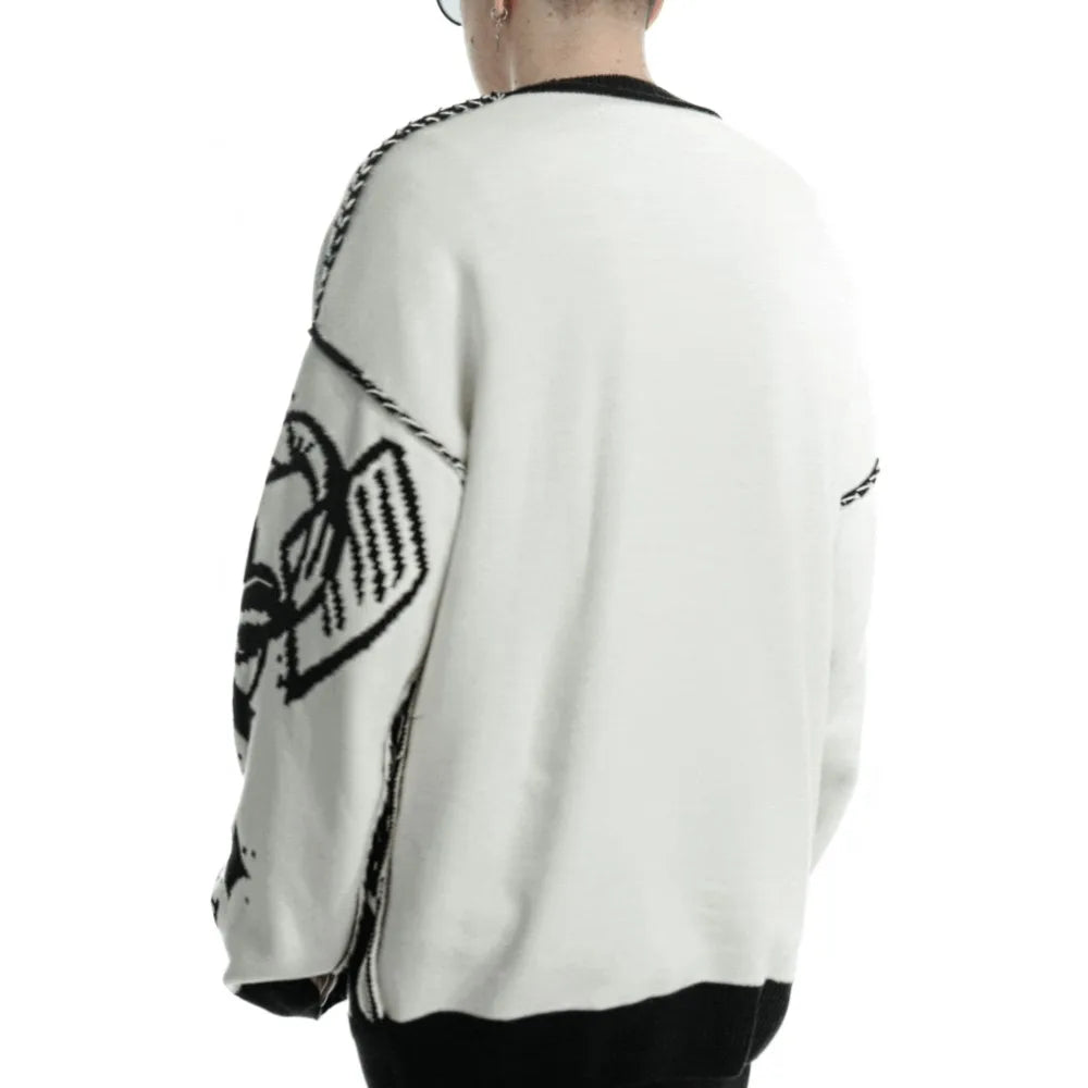 Anime Girl Vintage Knitted Sweater