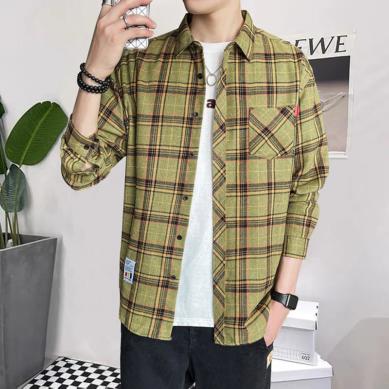 Plaid Long Sleeve Loose Casual Shirt
