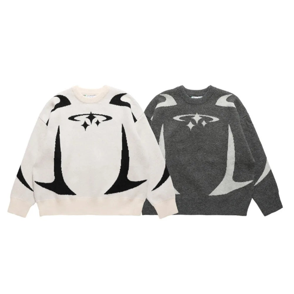 Men's Vintage Knitwear Y2K Stars Print Sweaters