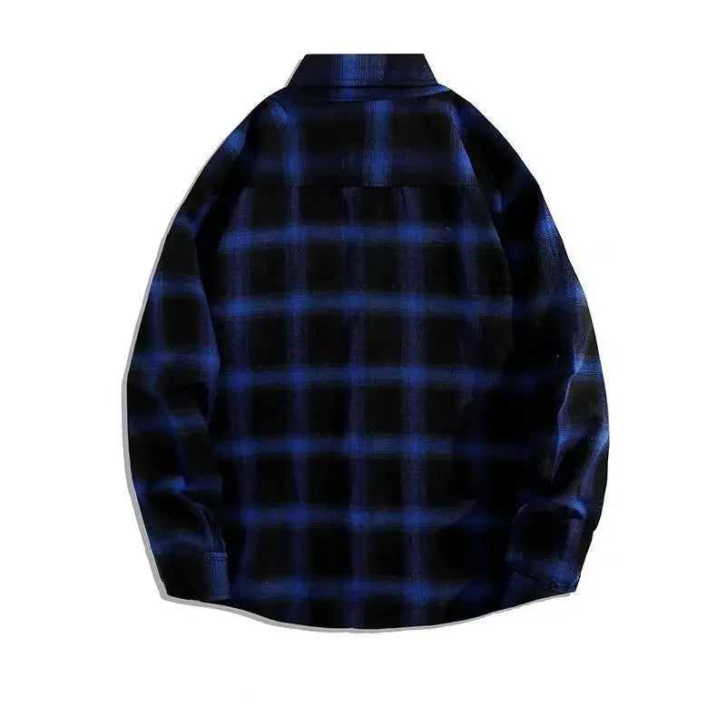 Vintage Plaid Shirts Oversize Basics Long Sleeve