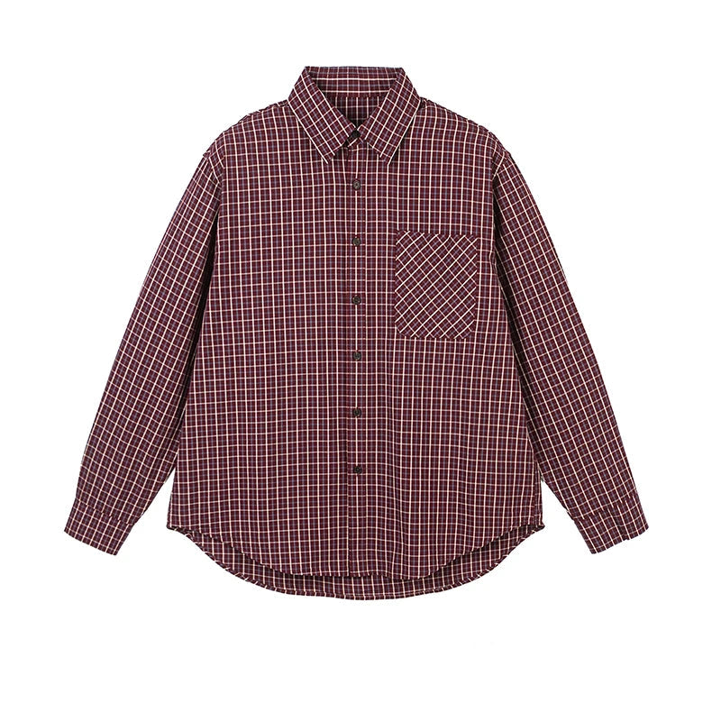 Spring Autumn High Streetwear Plaid Beach Vintage