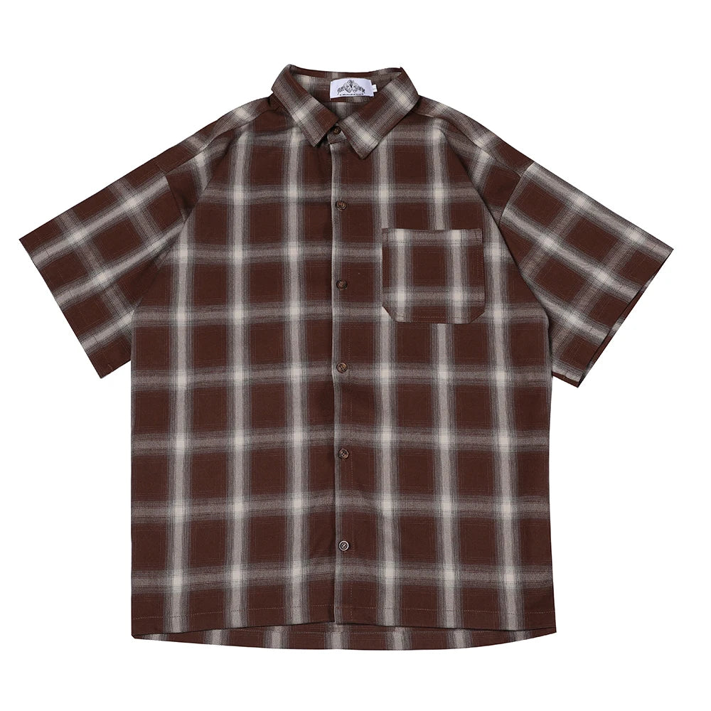 Summer Short Sleeve Plaid Shirt