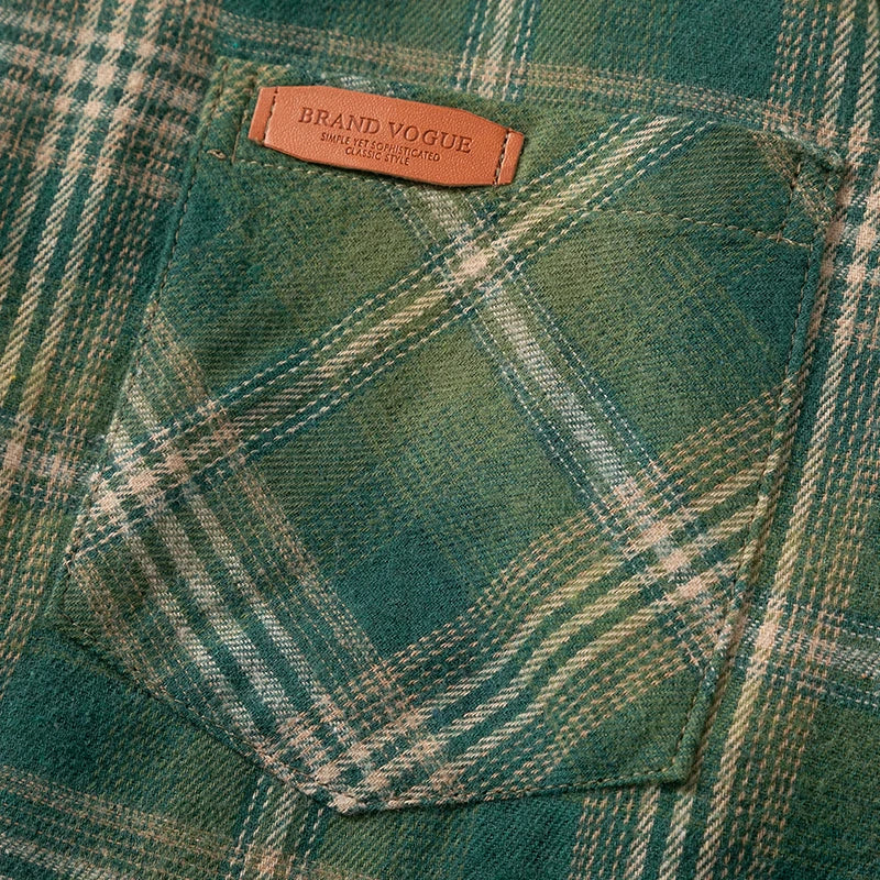 Men Spring Summer Oversized Vintage Plaid Shirt