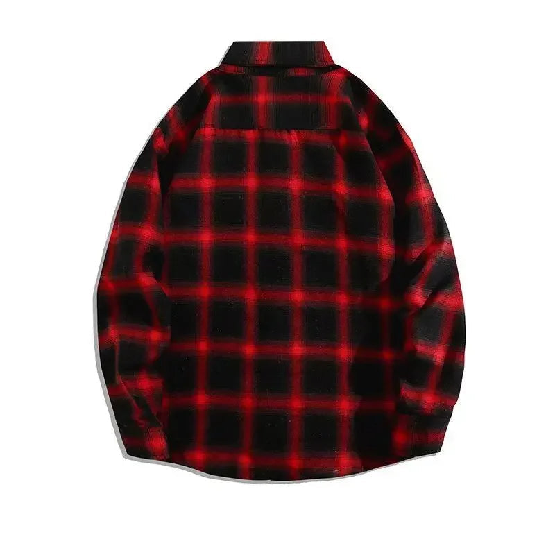 Vintage Plaid Shirts Oversize Basics Long Sleeve