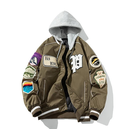 Winter Varsity Letter Badge American Baseball Jacket