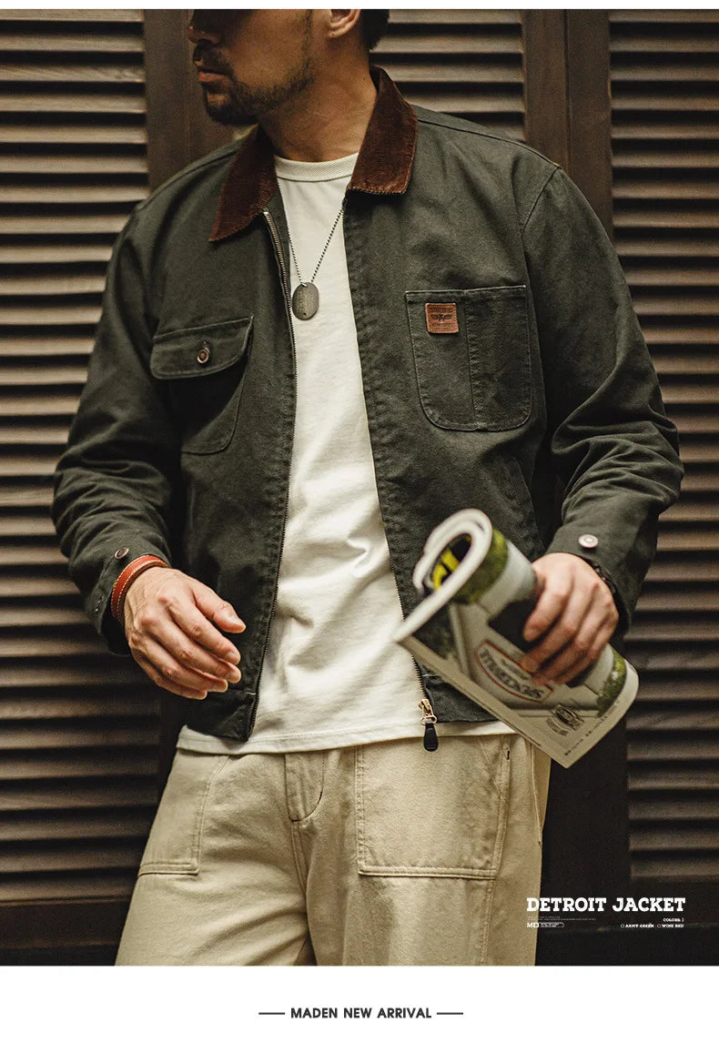 Retro Corduroy Collar Heavyweight Detroit Jacket