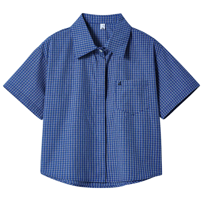 Retro Plaid Summer Loose Slimming Casual Versatile Shirt