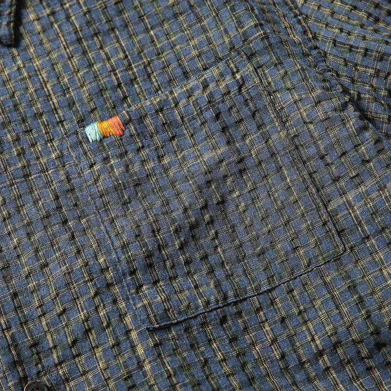 Plaid Short Sleeve Loose Shirt Blouses