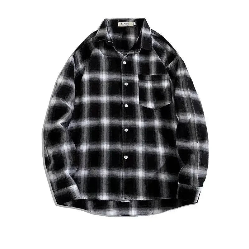 Vintage Plaid Shirts Oversize Basics Long Sleeve