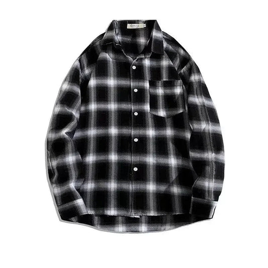 Vintage Plaid Shirts Oversize Basics Long Sleeve