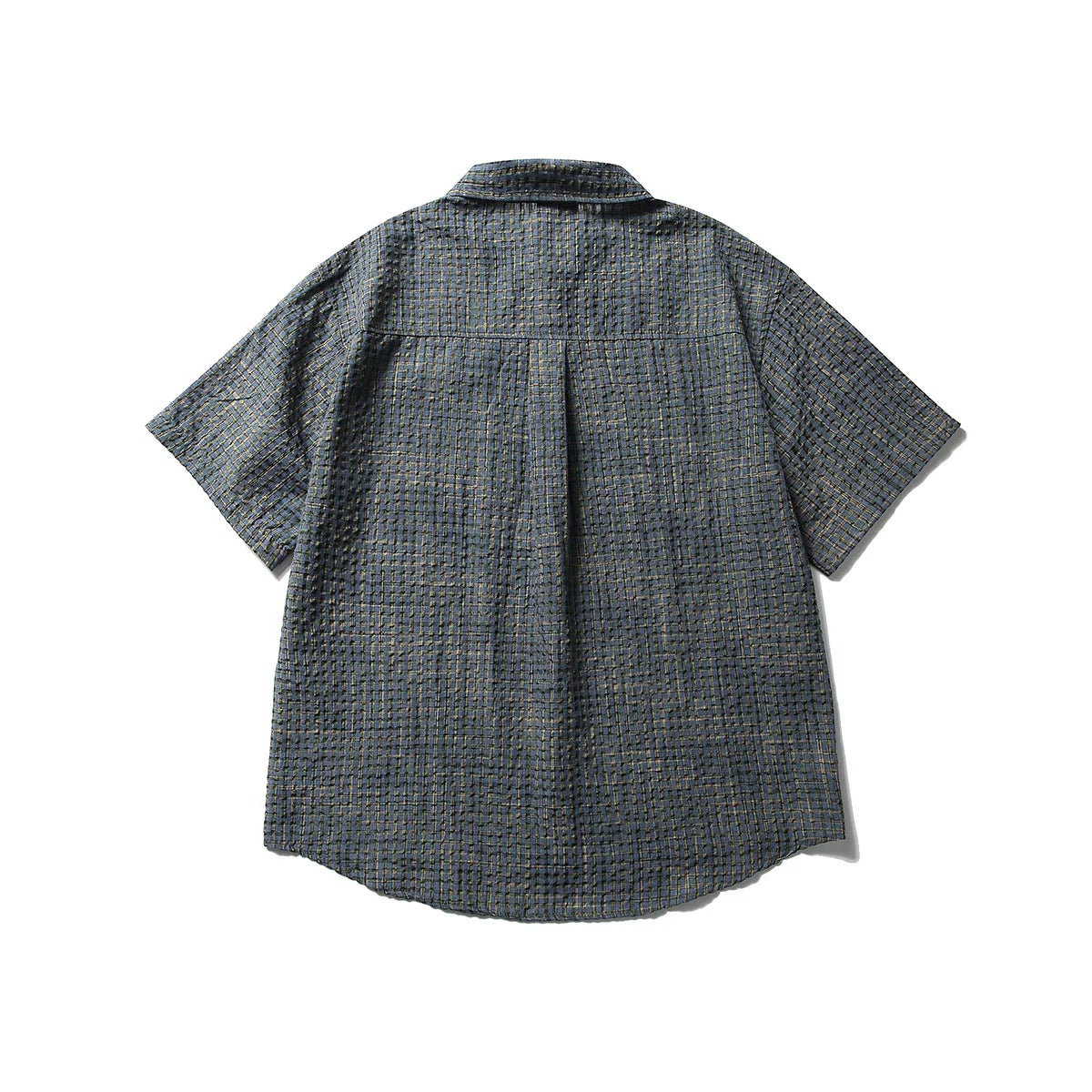 Plaid Short Sleeve Loose Shirt Blouses