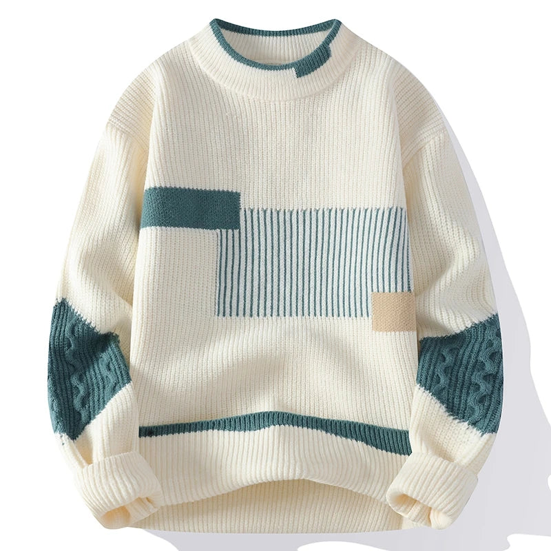 Men's Mock Neck Knitted Sweater