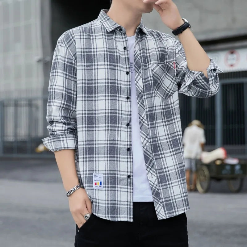 Plaid Long Sleeve Loose Casual Shirt