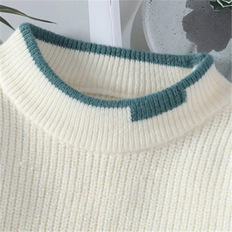Men's Mock Neck Knitted Sweater
