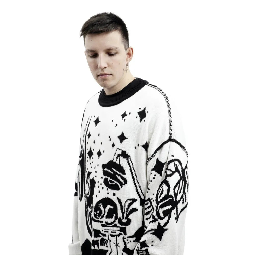 Anime Girl Vintage Knitted Sweater