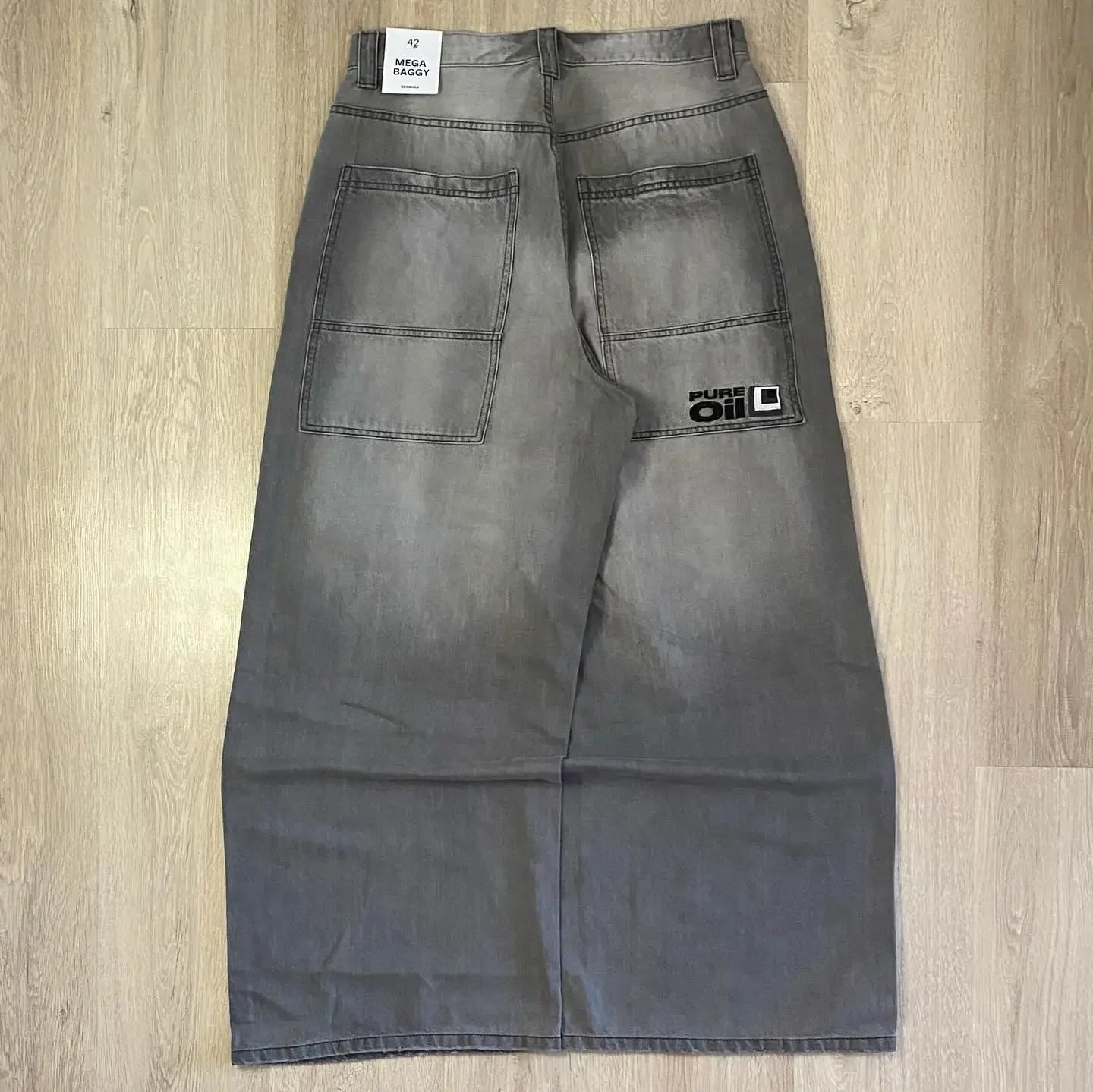 Y2K American Pattern Embroidery Baggy Jeans