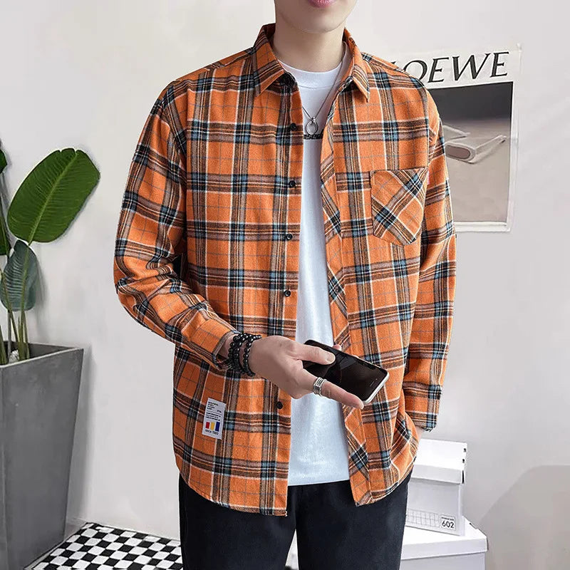 Plaid Long Sleeve Loose Casual Shirt