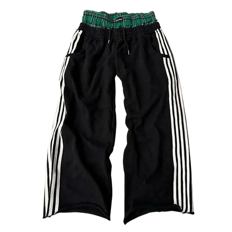 Y2K Retro Pants Double Embroidered Waist Sweatpants